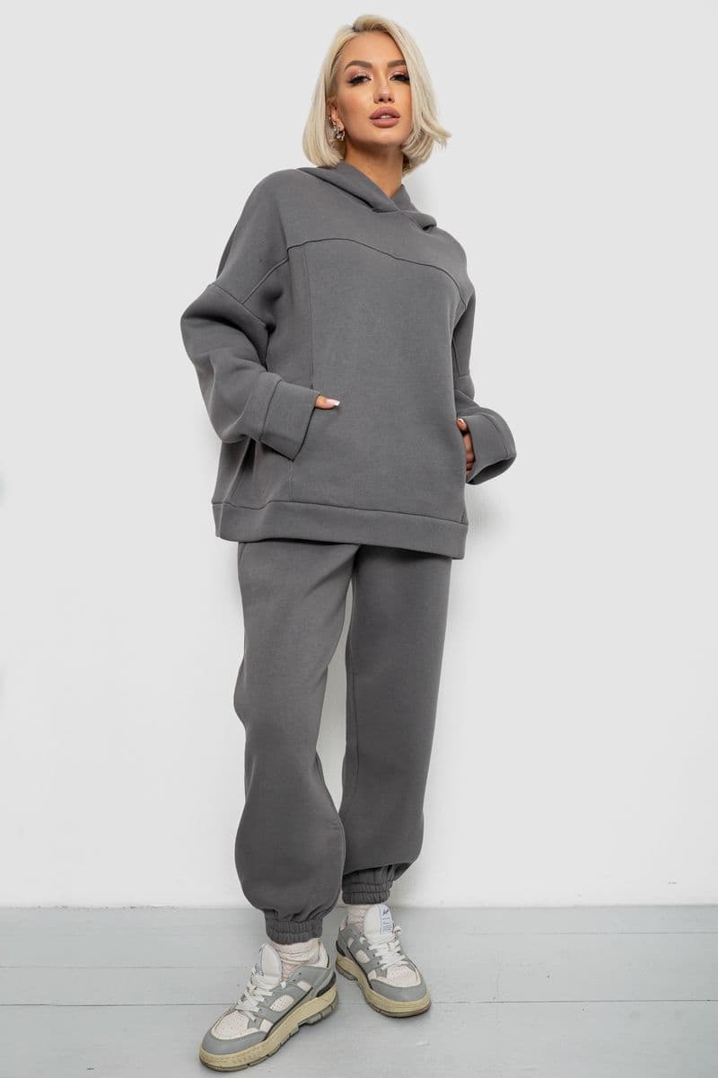 Спортивний костюм жіночий на флісі, колір сірий, 247R2016 - зображення 1