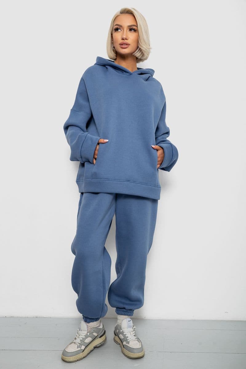 Спортивний костюм жіночий на флісі, колір блакитний, 247R2011K - зображення 1