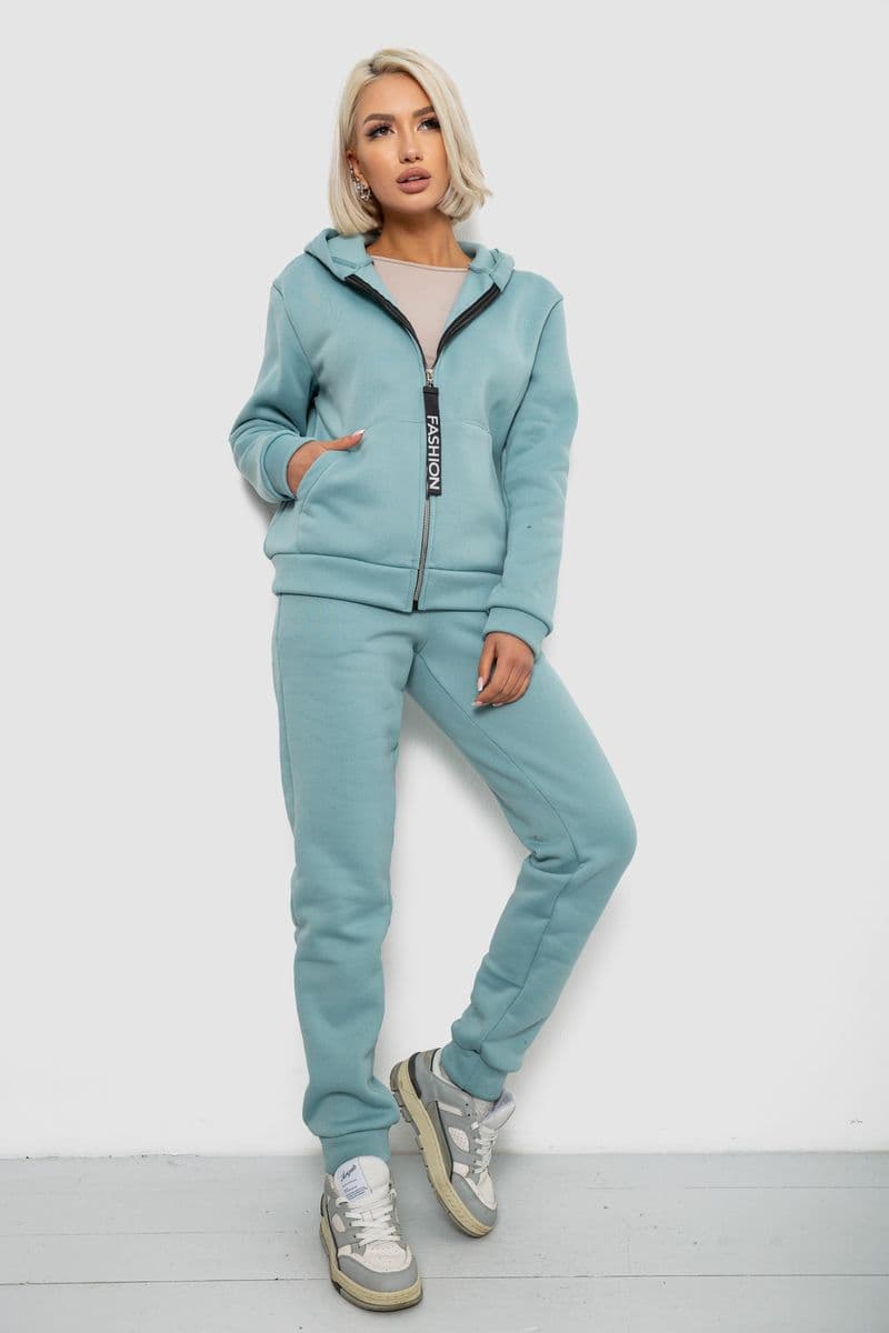 Спортивний костюм жіночий на флісі, колір оливковий, 257R86-1 - зображення 1