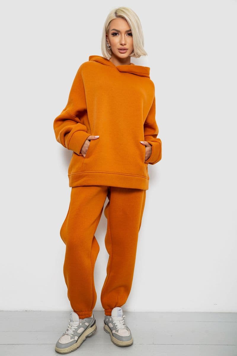 Спортивний костюм жіночий на флісі, колір теракотовий, 247R2011K - зображення 1