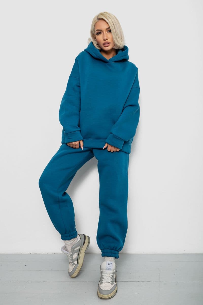 Спортивний костюм жіночий на флісі, колір петроль, 247R2011K - зображення 1
