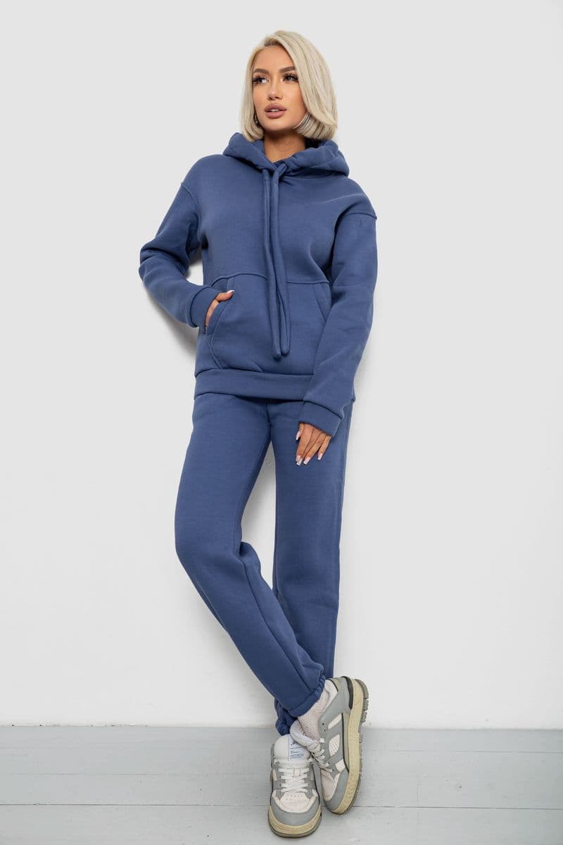 Спортивний костюм жіночий на флісі, колір джинс, 247R2039 - зображення 1