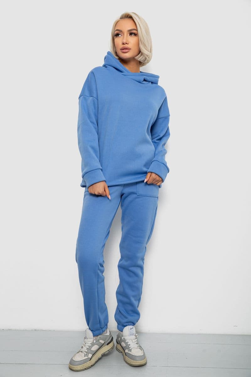 Спортивний костюм жіночий на флісі, колір блакитний, 257R88 - зображення 1