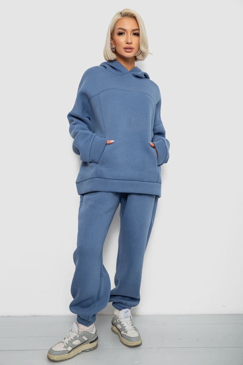 Спортивний костюм жіночий на флісі, колір джинс, 247R2016 - зображення 1