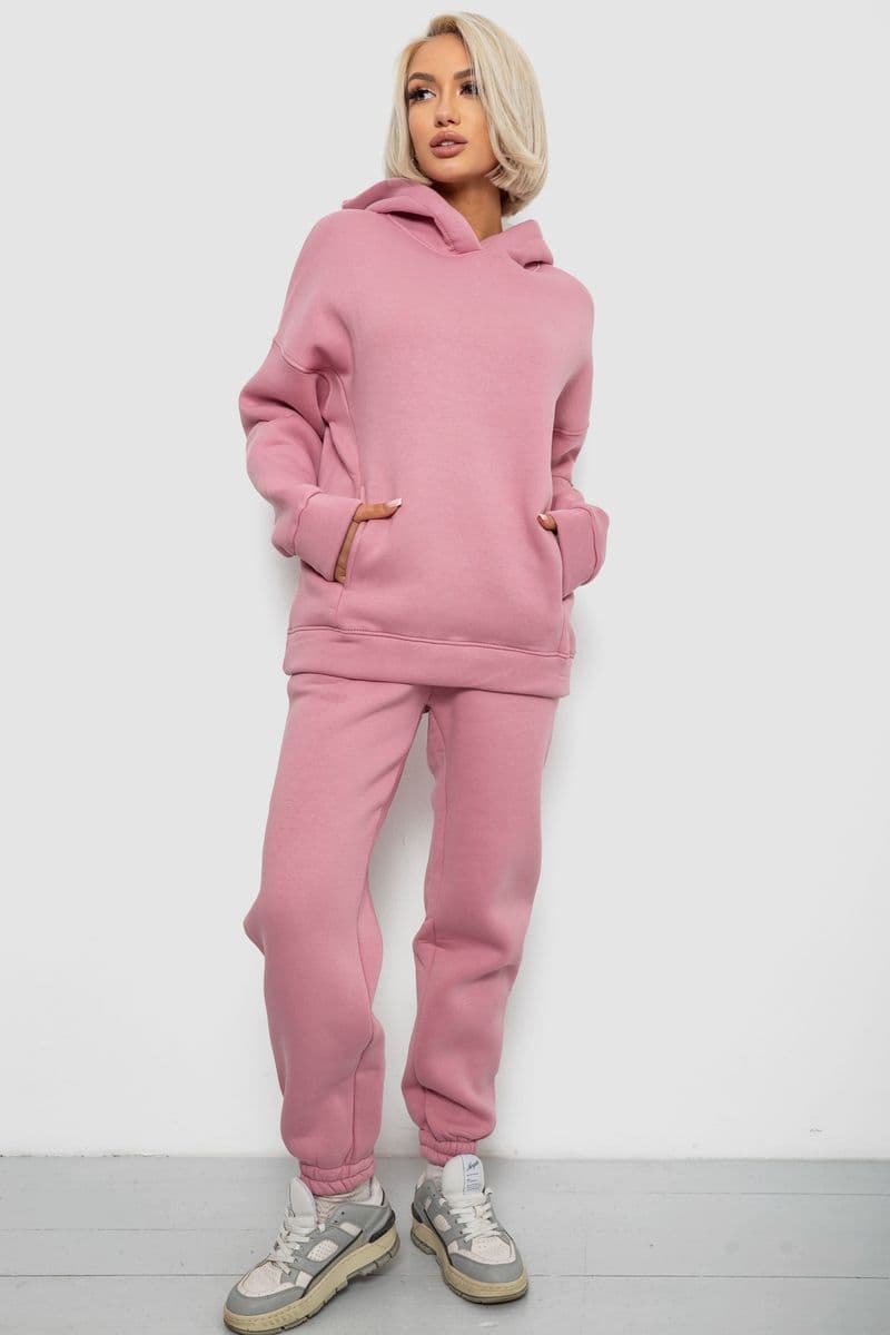 Спортивний костюм жіночий на флісі, колір пудровий, 247R2012 - зображення 1