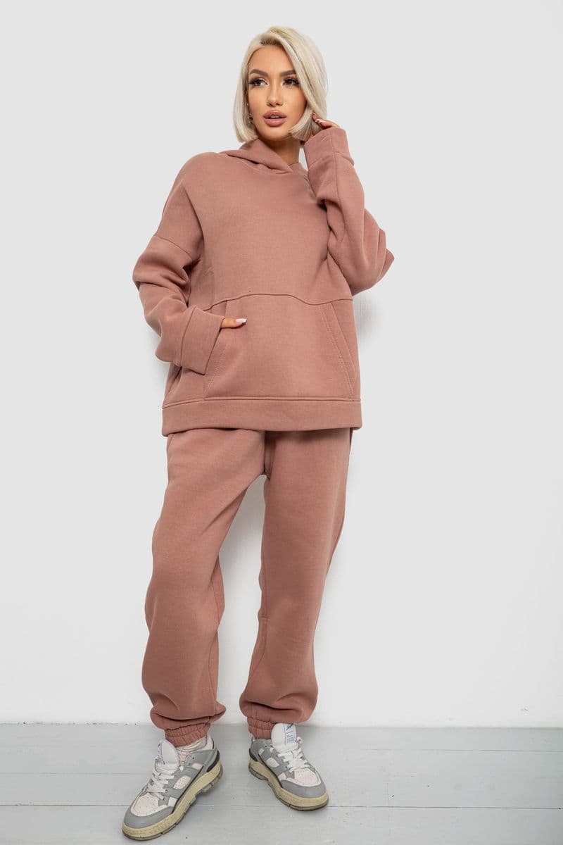Спортивний костюм жіночий на флісі, колір пудровий, 247R2020-5 - зображення 1