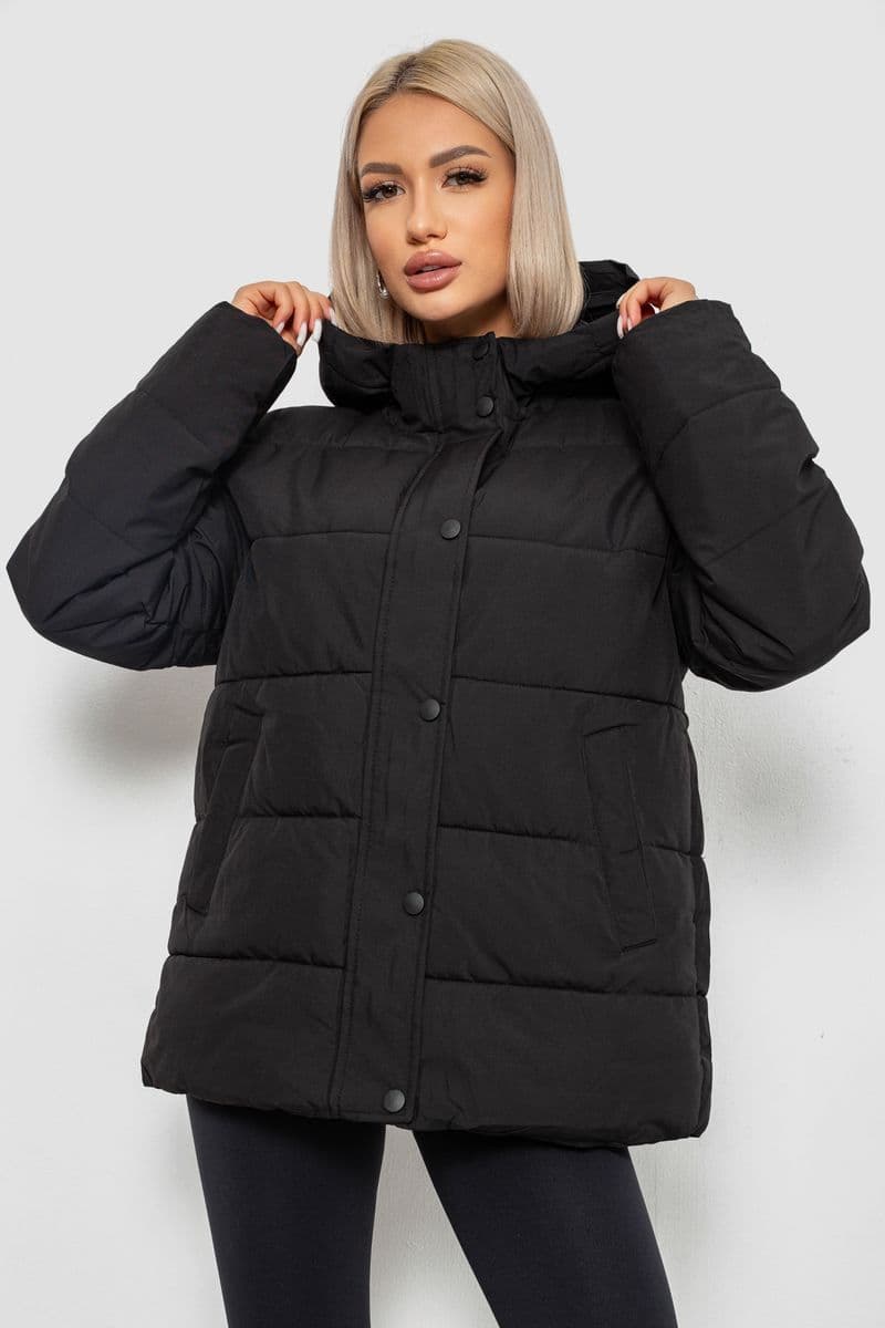 Куртка жіноча демісезонна, колір чорний, 207R004 - зображення 1