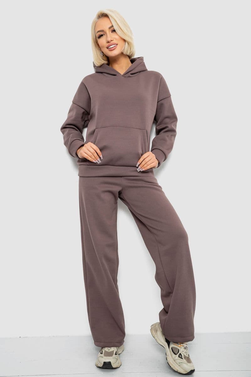 Спортивний костюм жіночий на флісі, колір мокко, 257R87 - зображення 1