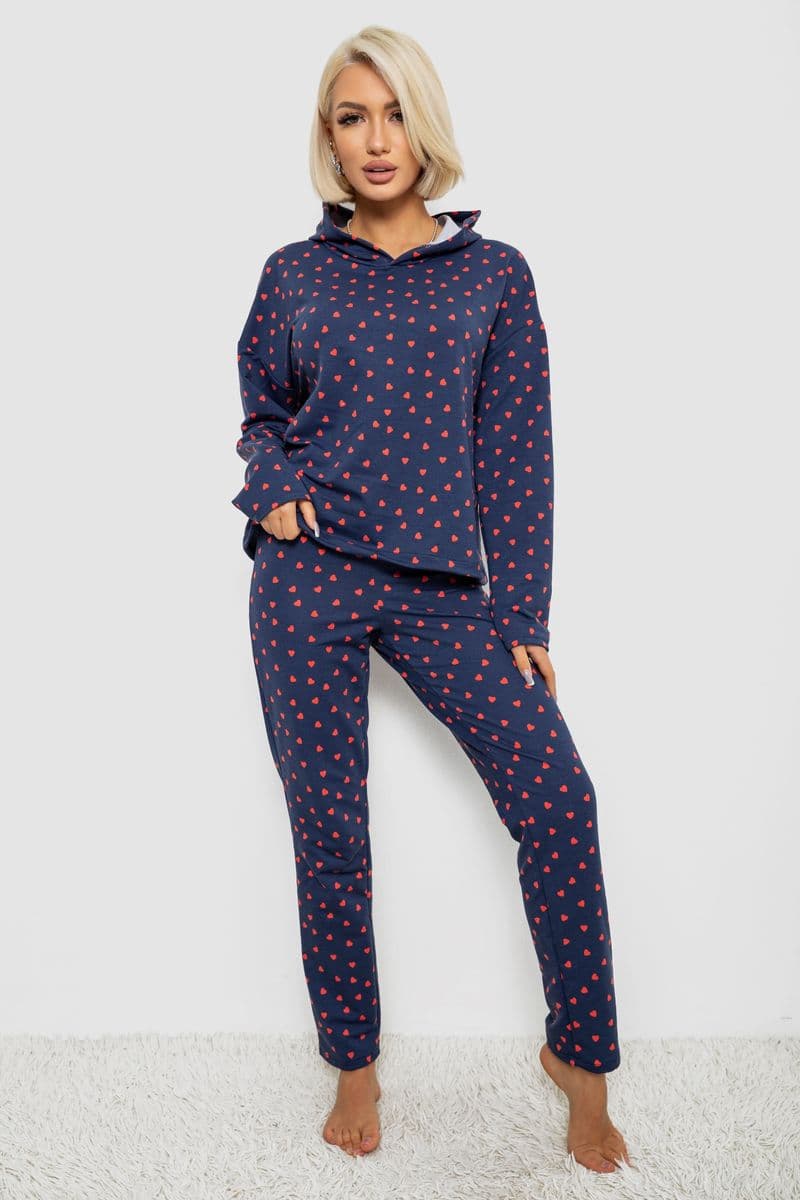 Костюм жіночий домашній з принтом, колір синій, 257R1115 - зображення 1