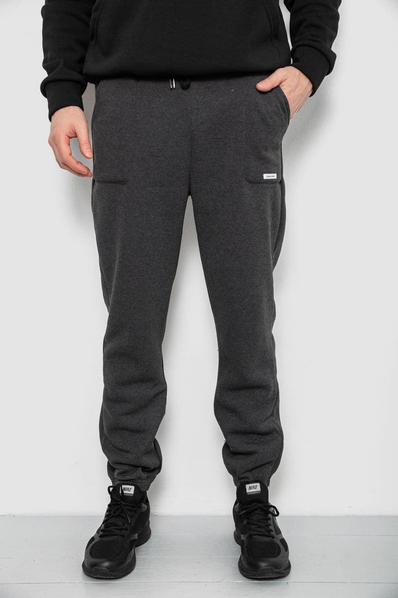 Спортивні штани чоловічі на флісі, колір грифельний, 129RA9998 - зображення 1
