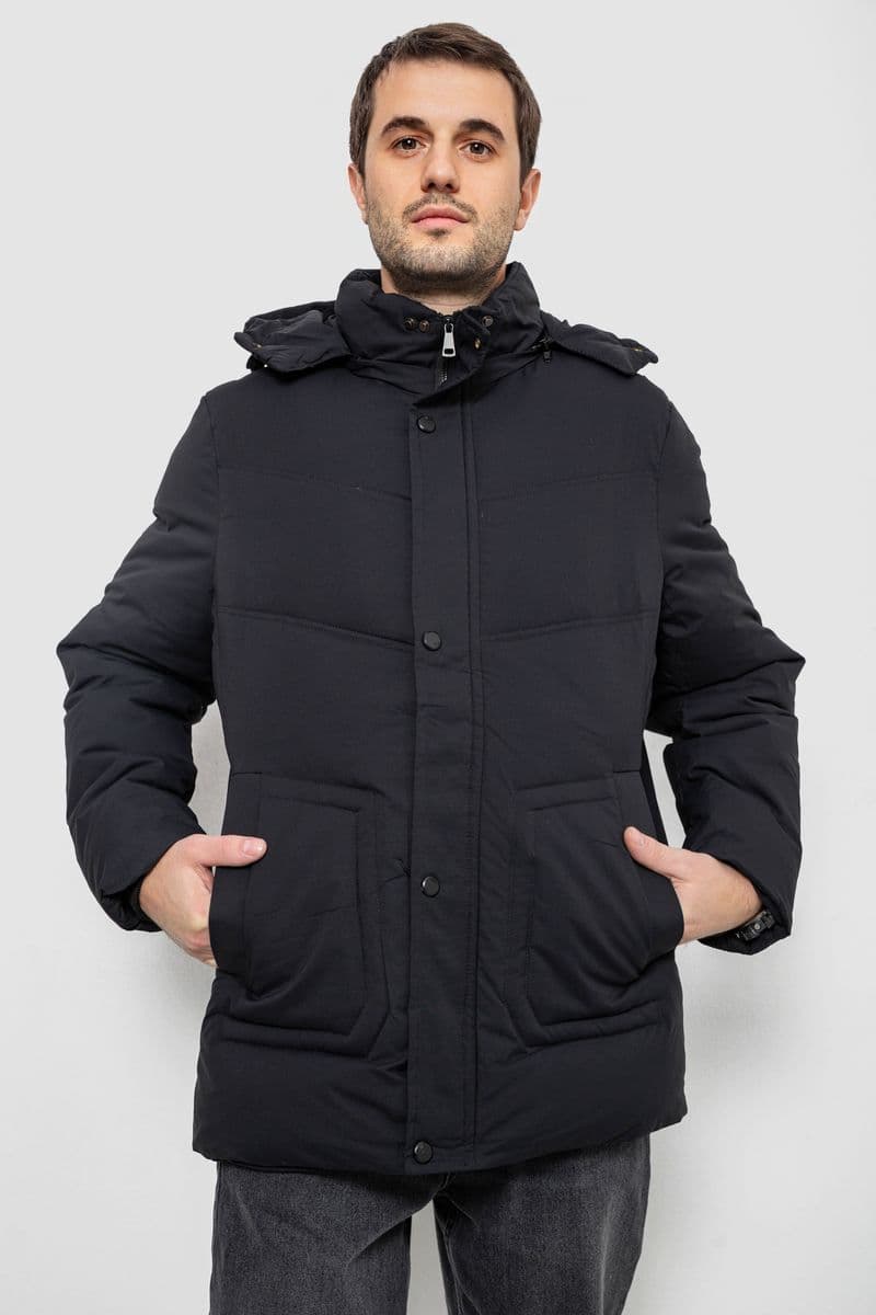 Куртка чоловіча зимова подовжена, колір чорний, 241R2022-21 - зображення 1