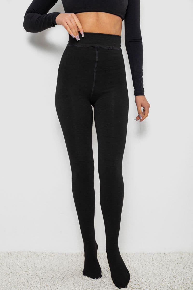 Колготи жіночі утеплені на хутрі, колір чорний, 139RF811 - зображення 1
