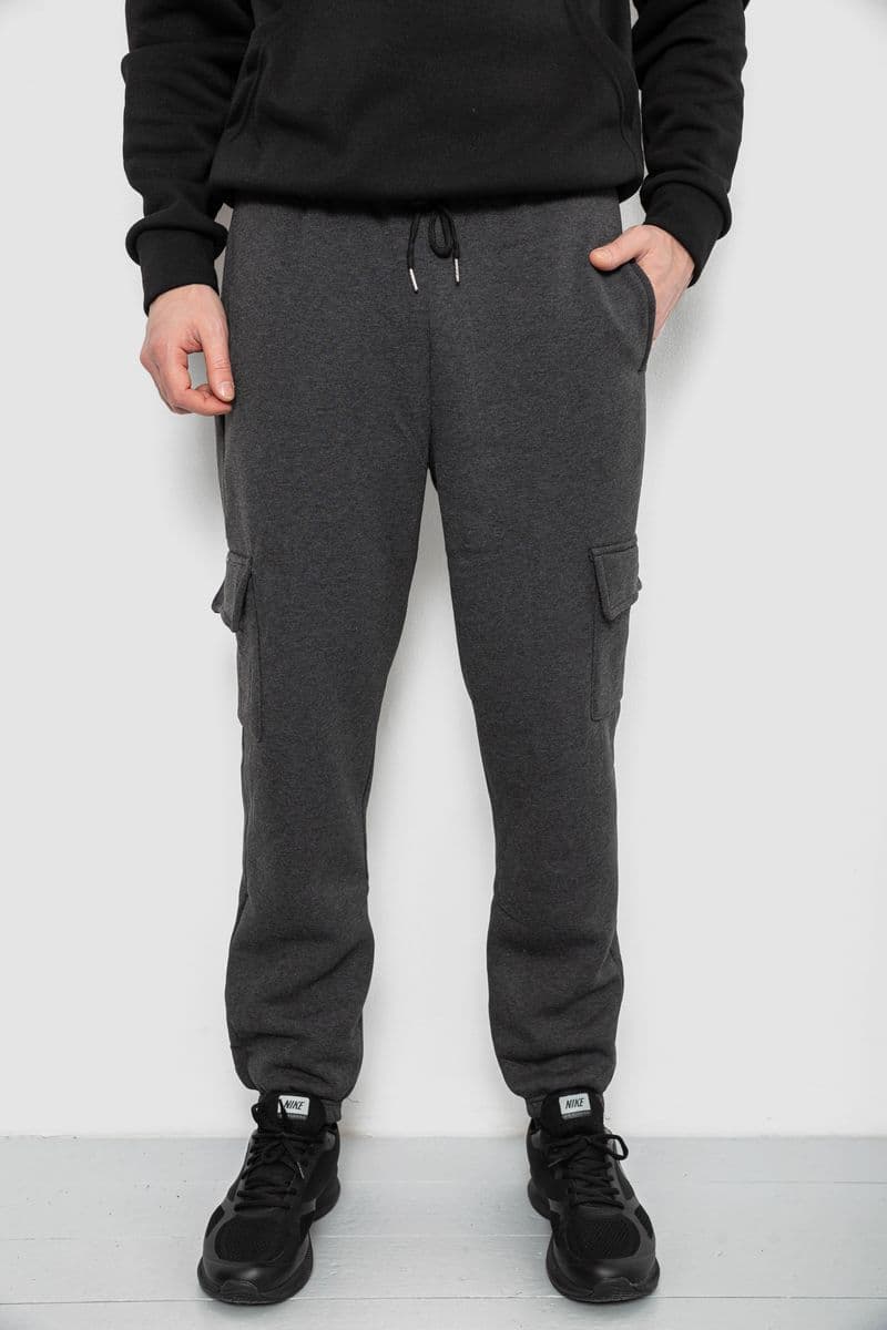 Спортивні штани чоловічі на флісі, колір грифельний, 129RA9997 - зображення 1