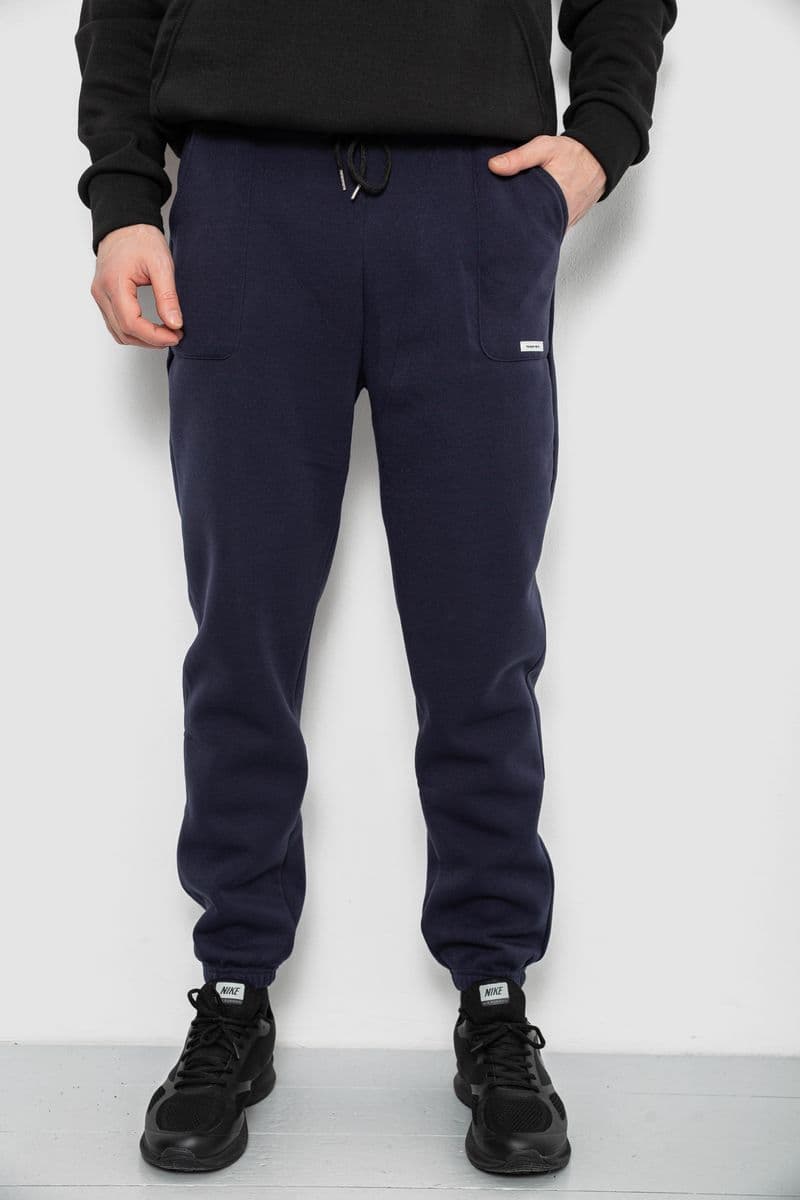 Спортивні штани чоловічі на флісі, колір синій, 129RA9998 - зображення 1