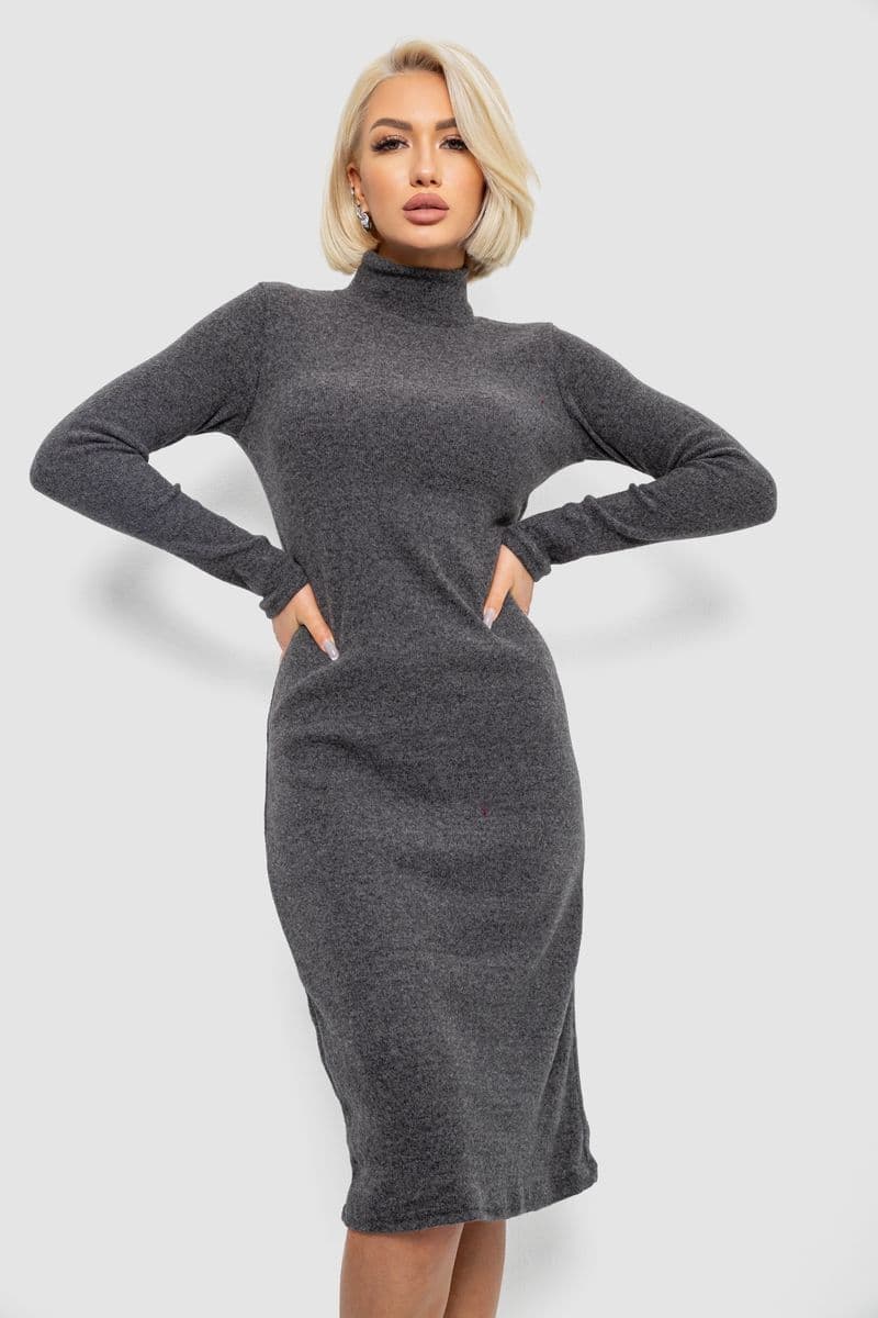 Сукня повсякденна утеплена, колір грифельний, 257R115 - зображення 1