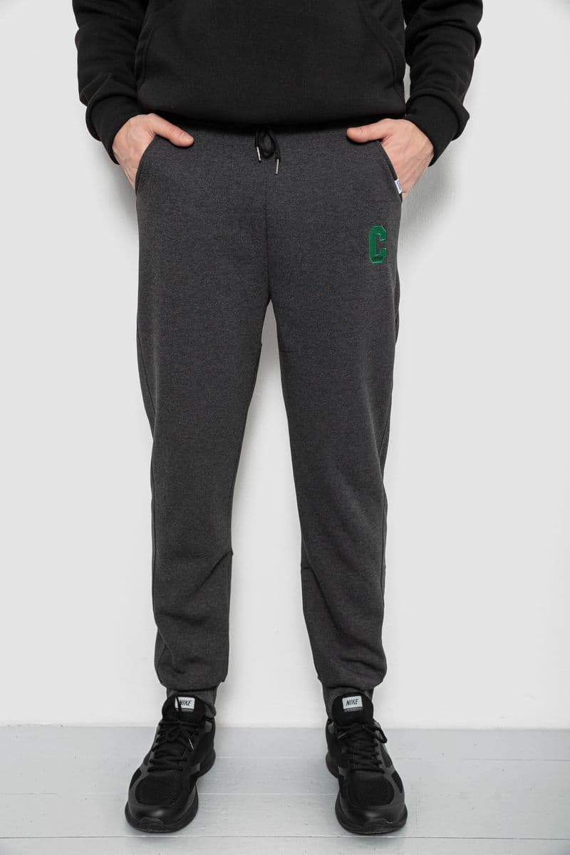 Спортивні штани чоловічі на флісі, колір грифельний, 129RA9995 - зображення 1