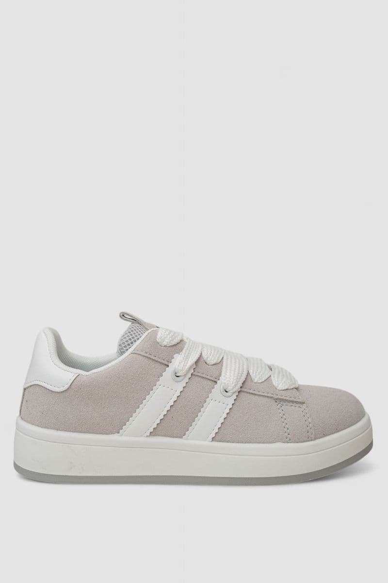 Кросівки жіночі замша, колір сіро-білий, 248RJH800-9 - зображення 1