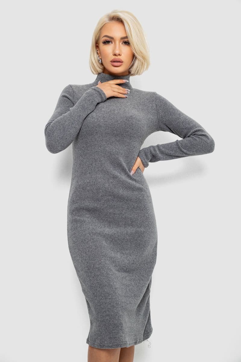 Сукня повсякденна утеплена, колір темно-сірий, 257R115 - зображення 1