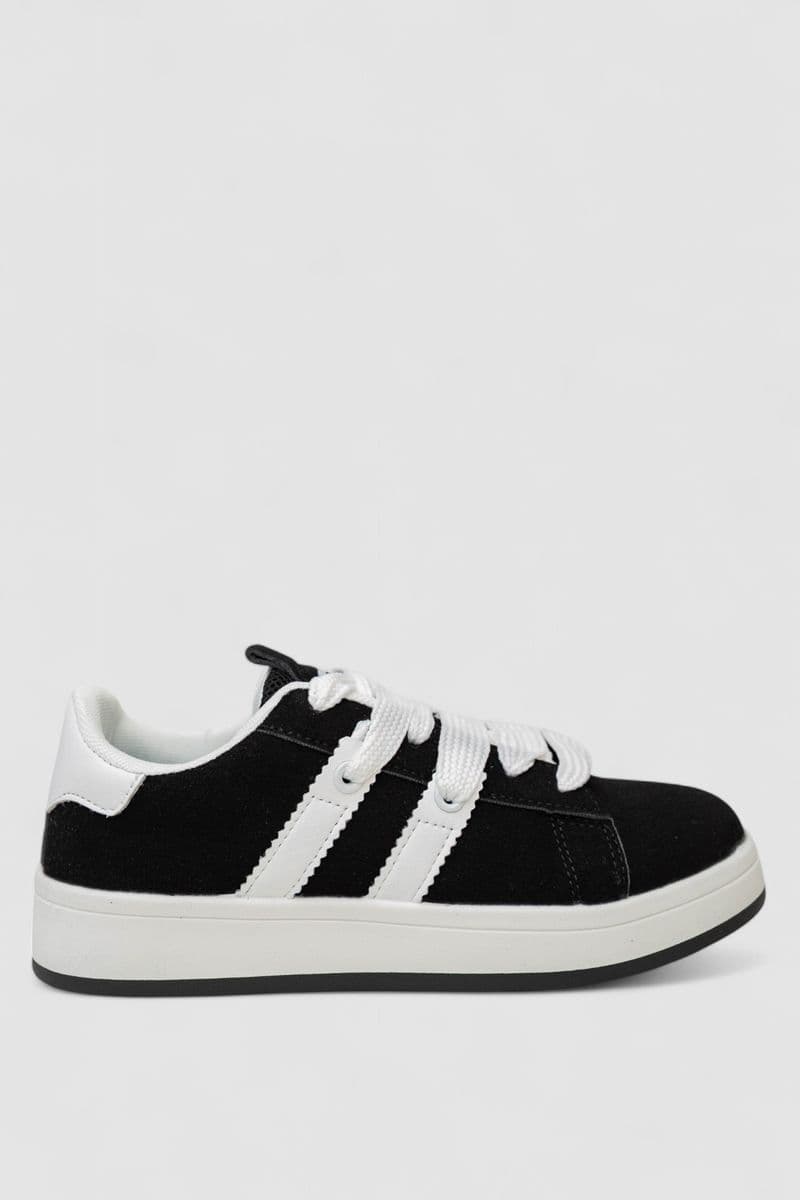 Кросівки жіночі замша, колір чорно-білий, 248RJH800-1 - зображення 1