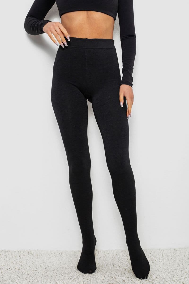 Колготи жіночі утеплені на флісі, колір чорний, 139RB868 - зображення 1