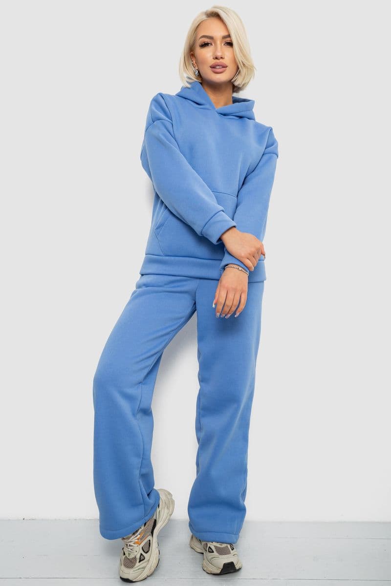 Спортивний костюм жіночий на флісі, колір блакитний, 257R87 - зображення 1
