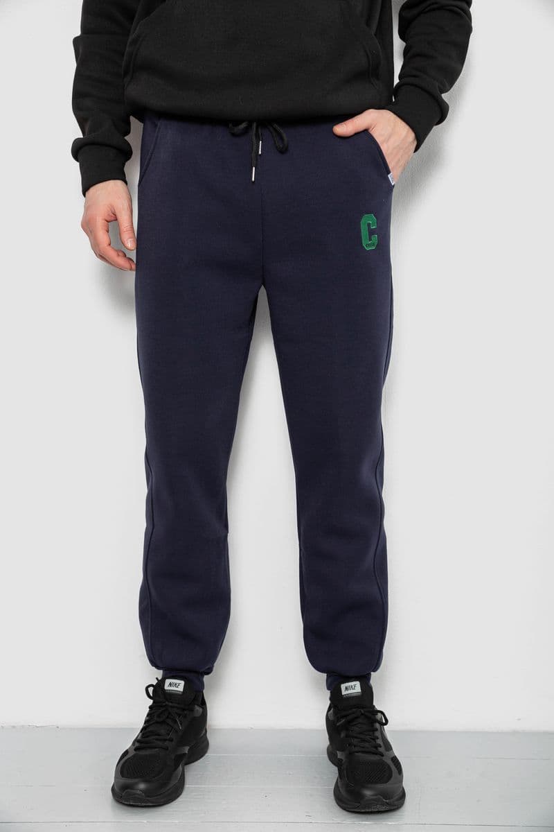 Спортивні штани чоловічі на флісі, колір синій, 129RA9995 - зображення 1