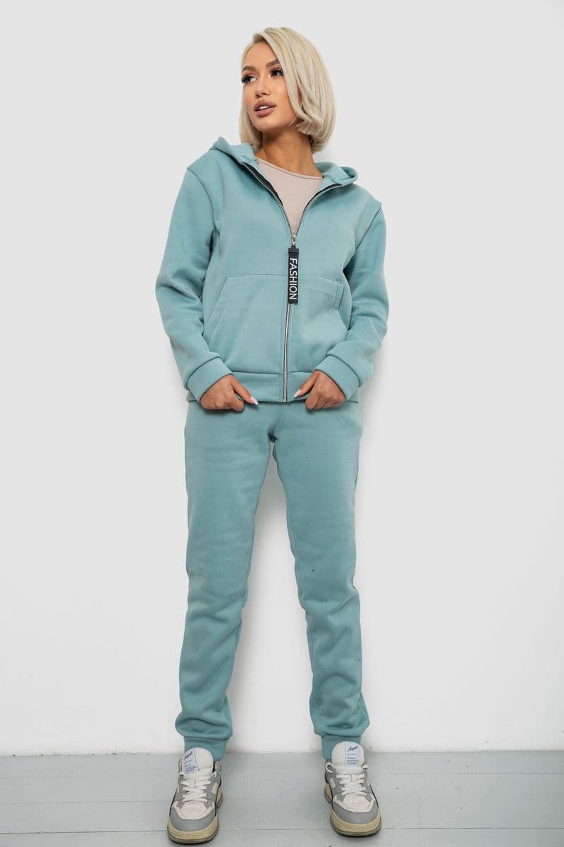 Спортивний костюм жіночий на флісі, колір оливковий, 257R86 - зображення 1