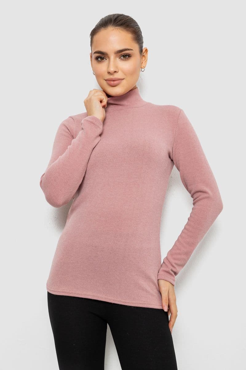 Гольф жіночий однотонний, колір пудровий, 257R100 - зображення 1