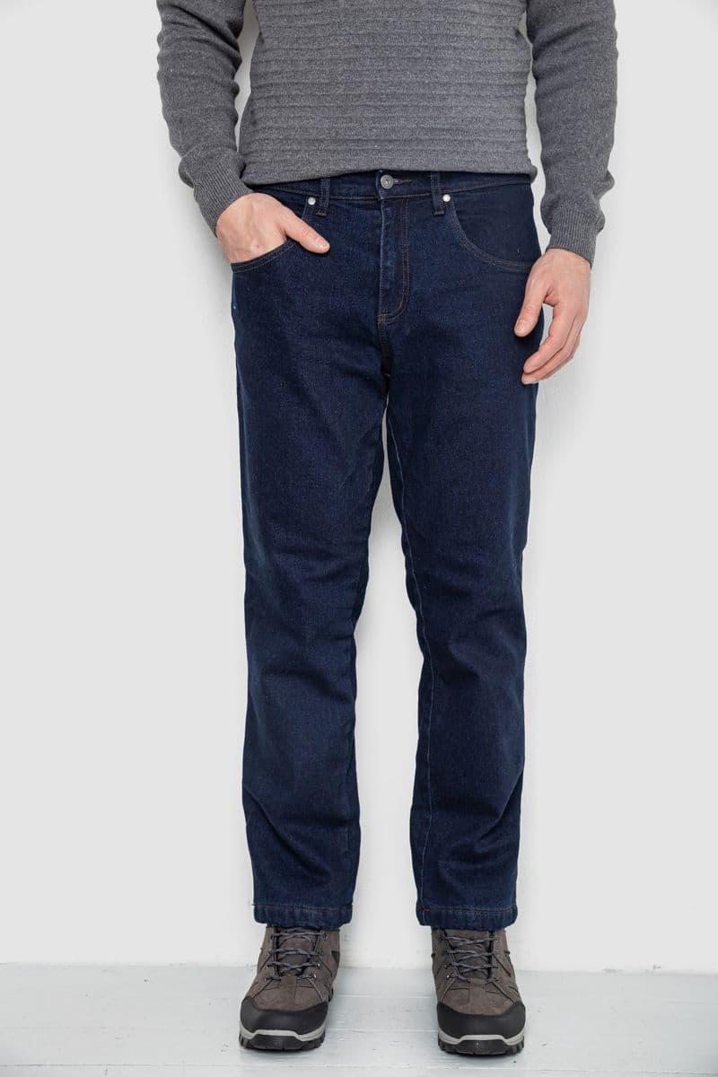 Джинси чоловічі утеплені на флісі, колір синій, 129R9834 - зображення 1