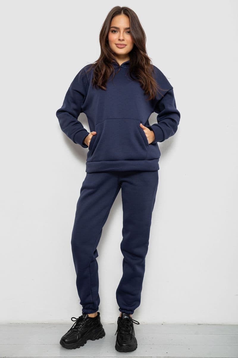 Спортивний костюм жіночий на флісі, колір синій, 257R85 - зображення 1