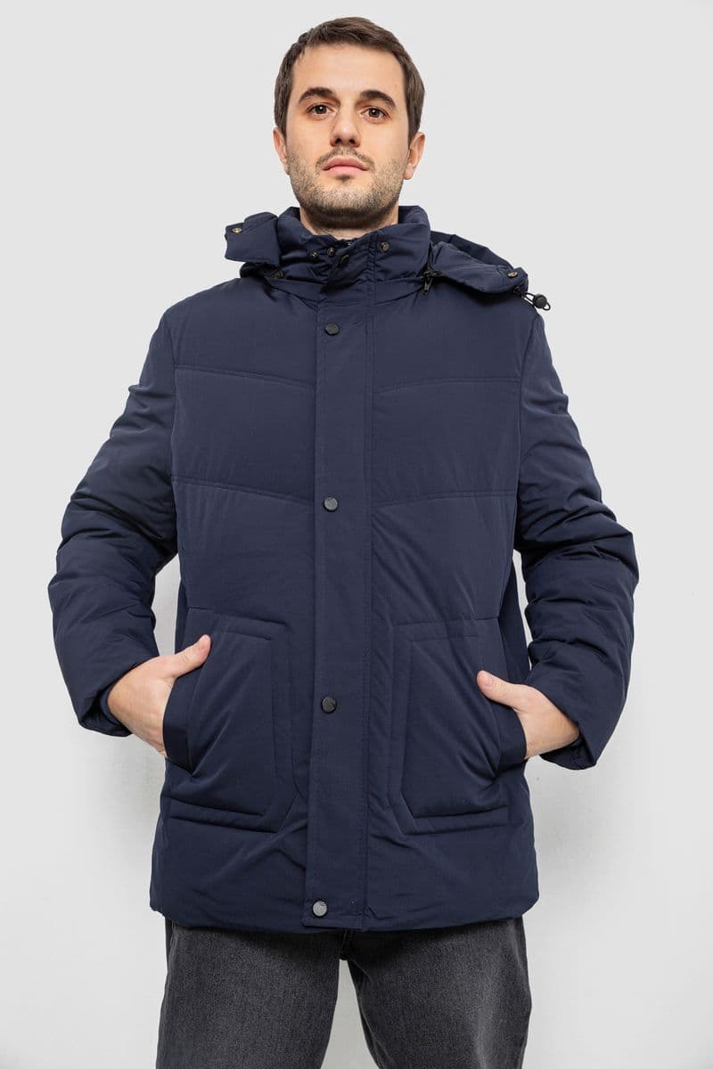 Куртка чоловіча зимова подовжена, колір синій, 241R2022-21 - зображення 1