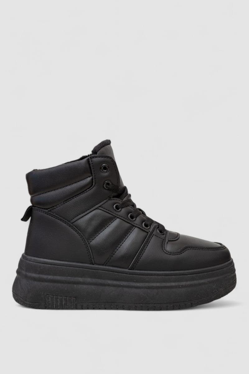 Кросівки жіночі зимові на хутрі, колір чорний, 248RAM022 - зображення 1