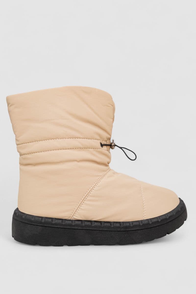 Дутики жіночі зимові на хутрі, колір бежево-чорний, 248RFM200 - зображення 1