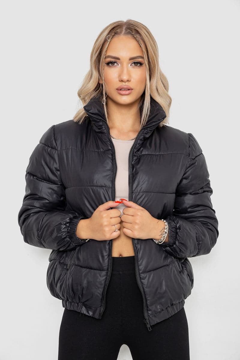 Куртка жіноча демісезонна, колір чорний, 244R007-5 - зображення 1