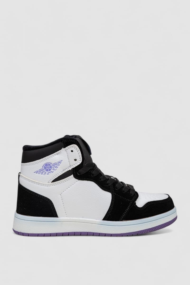 Кросівки жіночі зимові на хутрі, колір чорно-білий, 248RHB470 - зображення 1