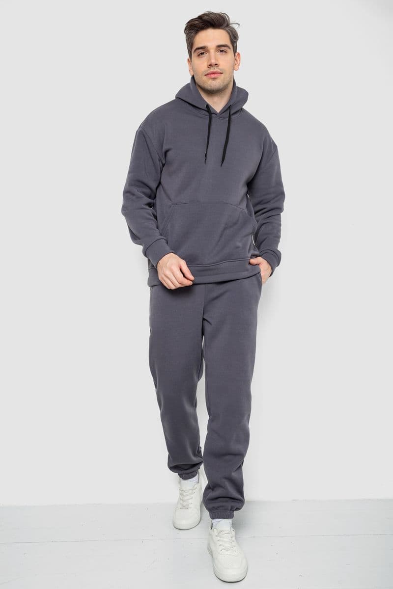 Спорт костюм чоловічий на флісі, колір сірий, 190R235 - зображення 1