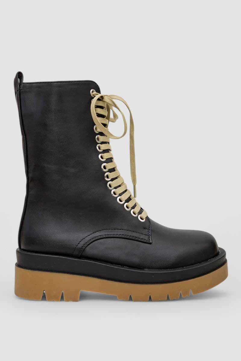 Черевики жіночі демісезонні, колір чорно-бежевий, 243RL2 - зображення 1