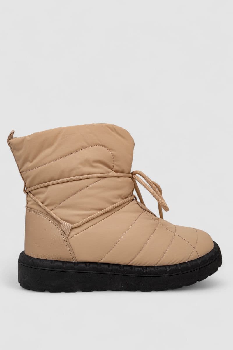 Дутики жіночі зимові на хутрі, колір бежево-чорний, 248RFM100 - зображення 1