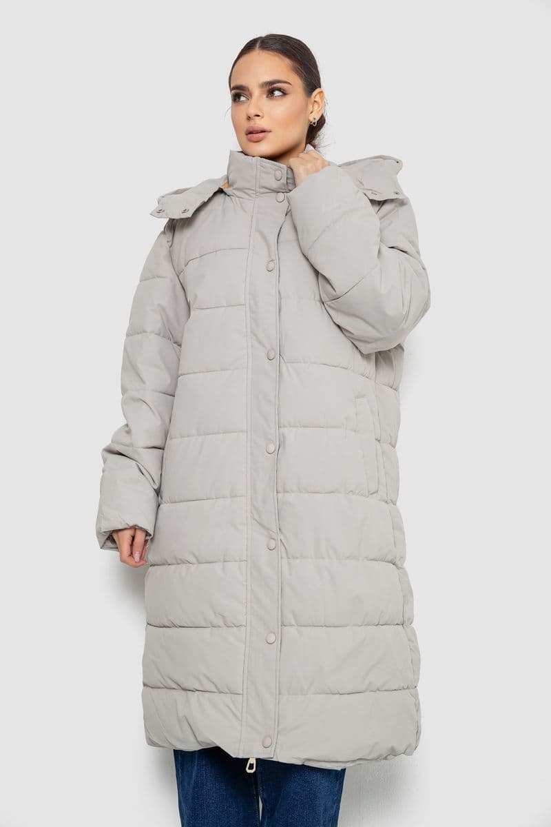 Куртка жіноча подовжена батал, колір світло-оливковий, 207R006-1 - зображення 1