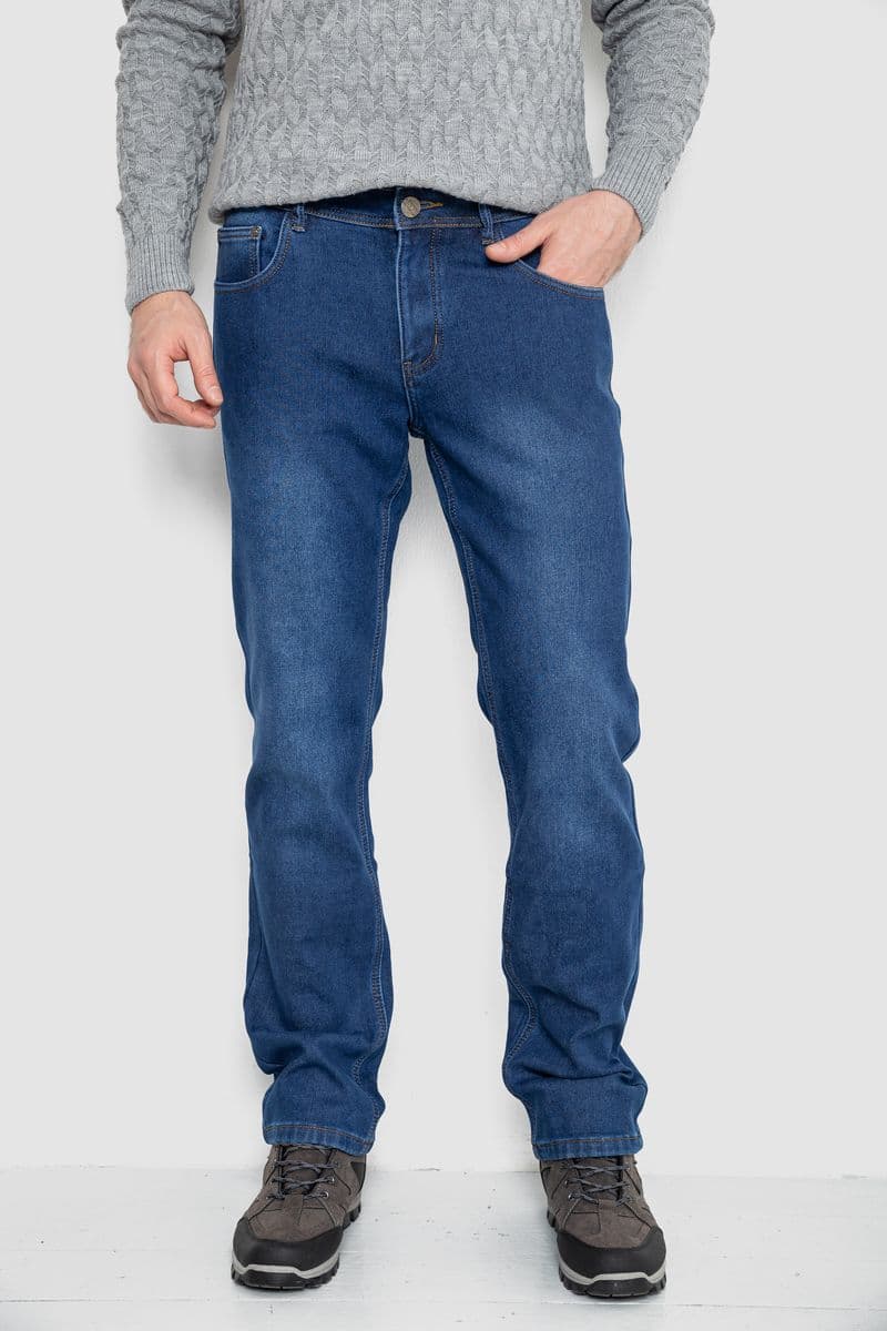 Джинси чоловічі на флісі, колір синій, 254R2409 - зображення 1