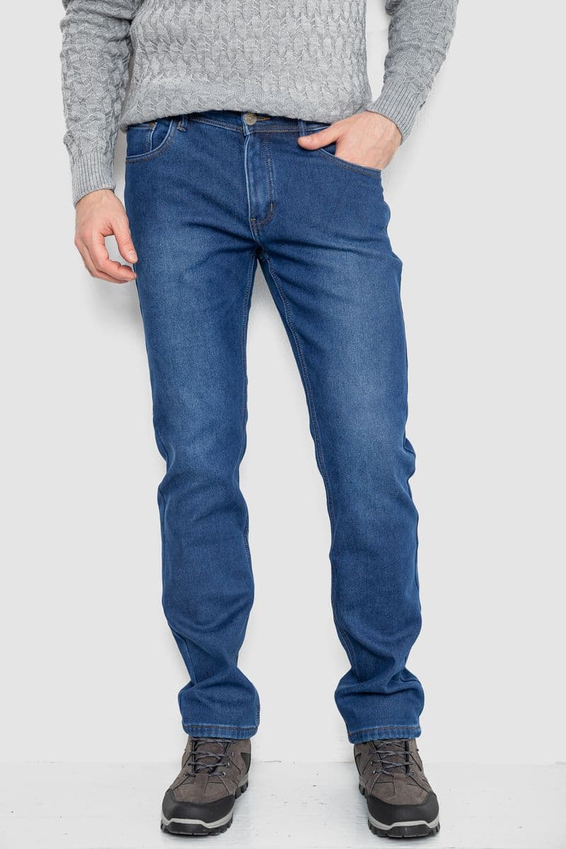 Джинси чоловічі на флісі, колір синій, 254R2408 - зображення 1
