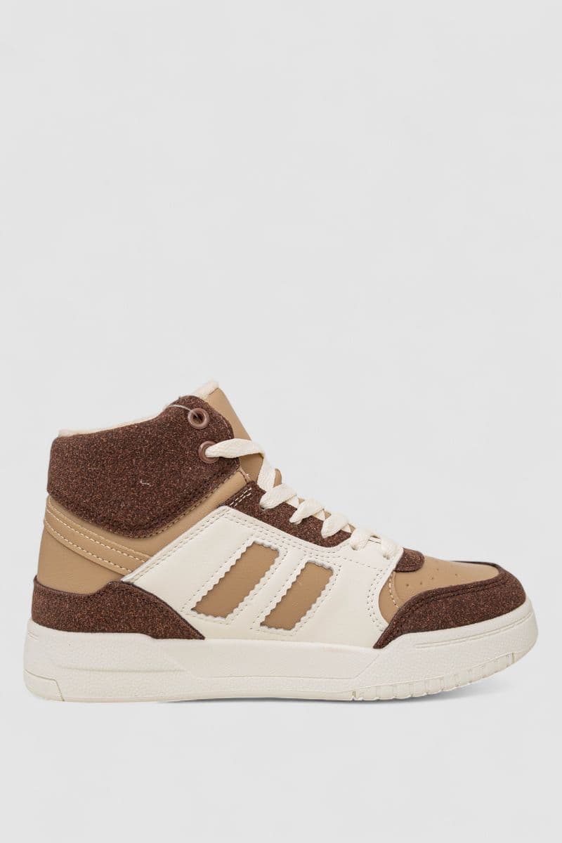 Кросівки жіночі зимові на хутрі, колір бежево-коричневий, 248RAD500 - зображення 1