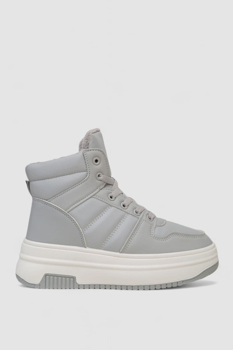 Кросівки жіночі зимові на хутрі, колір сірий, 248RAM022 - зображення 1