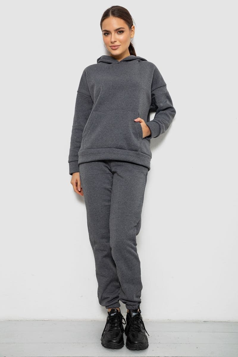 Спортивний костюм жіночий на флісі, колір сірий, 257R85 - зображення 1