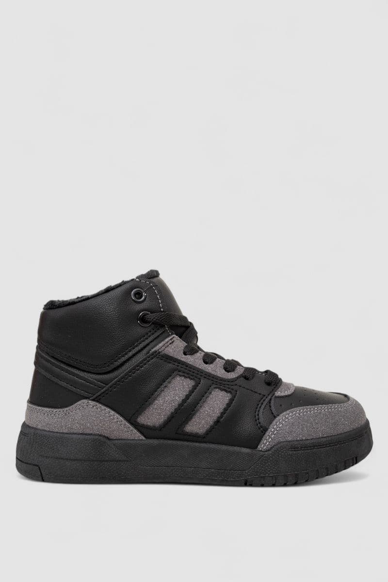 Кросівки жіночі зимові на хутрі, колір чорно-сірий, 248RAD500 - зображення 1