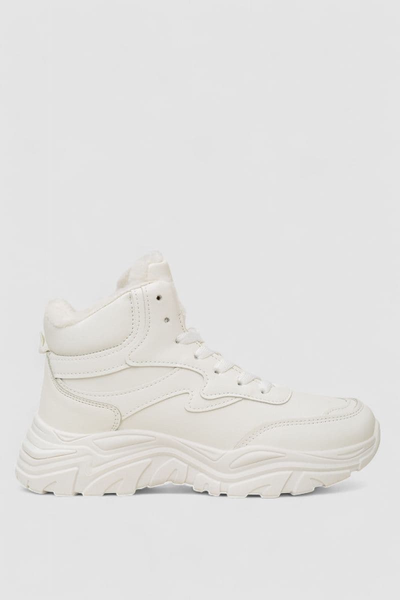 Кросівки жіночі зимові на хутрі, колір білий, 248RDM07 - зображення 1