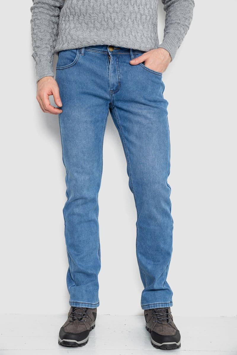 Джинси чоловічі на флісі, колір джинс, 254R2403 - зображення 1