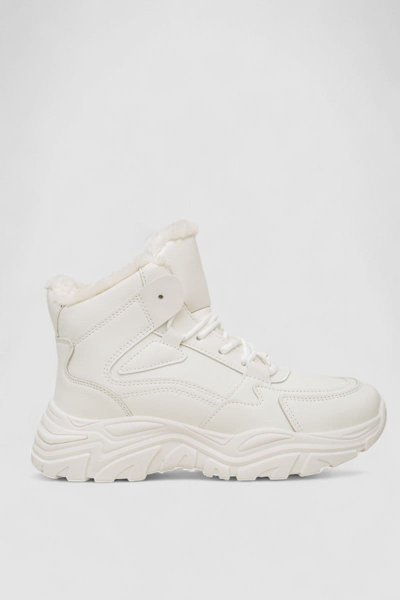 Кросівки жіночі зимові на хутрі, колір білий, 248RDM06 - зображення 1