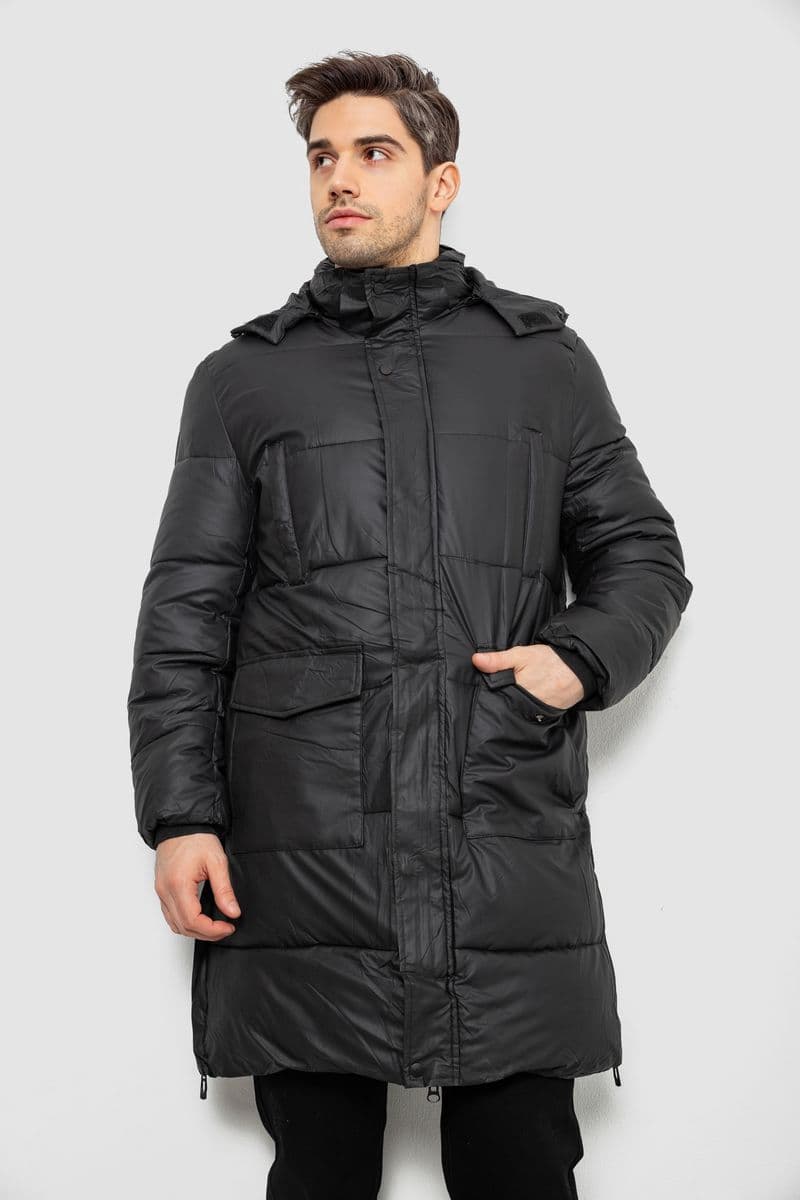 Куртка чоловіча зимова подовжена, колір чорний, 244RH76-30 - зображення 1