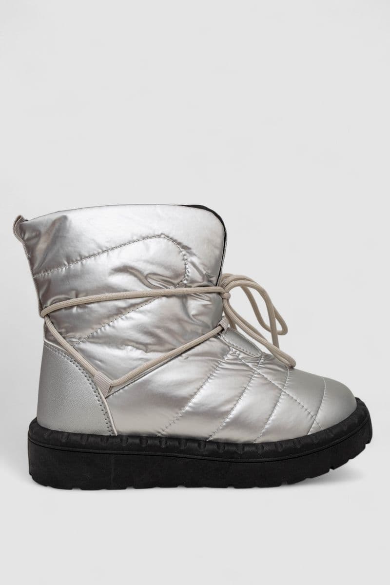 Дутики жіночі зимові на хутрі, колір сріблясто-чорний, 248RFM100 - зображення 1